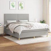 vidaXL Κρεβάτι Boxspring με Στρώμα Αν. Πράσινο 160x200εκ Υφασμάτινο