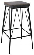 PANTON σκαμπώ bar Μεταλ.Μαύρο/PU Vintage Grey 43x43x76cm ΕΜ779,1