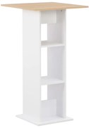 vidaXL Τραπέζι Μπαρ Λευκό / Sonoma Δρυς 60 x 60 x 110 εκ.