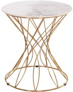 Τραπεζάκι Βοηθητικό Rudy HM18037.01 Φ45x48,5cm White-Gold