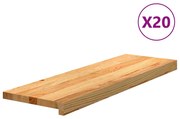 vidaXL Πατάκια Σκάλας 20 τεμ. Ανοιχτό Καφέ 80x30x2 cm Ξύλο Δρυός