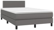 ΚΡΕΒΑΤΙ BOXSPRING ΜΕ ΣΤΡΩΜΑ &amp; LED ΓΚΡΙ 120X190 ΕΚ. ΣΥΝΘ. ΔΕΡΜΑ 3270133