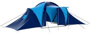 vidaXL Σκηνή Camping 9 Ατόμων Σκούρο Μπλε / Μπλε Υφασμάτινη