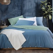 Σεντόνια Nau Wave Solid (Σετ 4τμχ) Blue Nautica Διπλό 200x270cm 100% Βαμβάκι
