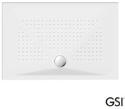 Ντουζιέρα Πορσελάνης Παραλληλόγραμμη 120x80 h.4 (4398) antislip Φ90 GSI White 471208-300