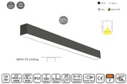 MP61.70C-143-H-3-O-OF-BL Linear Profile Lighting Ceiling 61.5x70mm 143cm HOMELIGHTING 77-9566