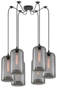 Φωτιστικό Οροφής Πολύφωτο Homelighting Feint 77-8786 Smoked Glass