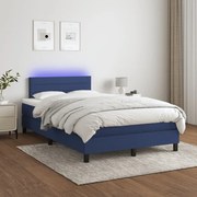 ΚΡΕΒΑΤΙ BOXSPRING ΜΕ ΣΤΡΩΜΑ &amp; LED ΜΠΛΕ 120X200 ΕΚ. ΥΦΑΣΜΑΤΙΝΟ 3133227