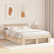 vidaXL Σκελετός Κρεβατιού Καφέ 160 x 200 cm Μασίφ ξύλο πεύκου