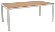 Τραπέζι Nares αλουμίνιο λευκό-plywood φυσικό 180x90x72.5εκ 180x90x72.5 εκ.
