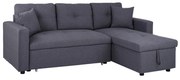 Corner Sofa Bed Wayne 224x147x85  Grey Fabric