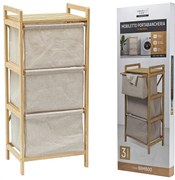 Συρταριέρα ArteLibre μπεζ/ξύλο ύφασμα/μπαμπού 44x33x96cm