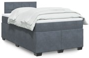 vidaXL Κρεβάτι Boxspring με Στρώμα Σκούρο Γκρι 120x200 εκ. Βελούδινο