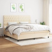 ΚΡΕΒΑΤΙ BOXSPRING ΜΕ ΣΤΡΩΜΑ ΚΡΕΜ 200X200 ΕΚ. ΥΦΑΣΜΑΤΙΝΟ 3142046