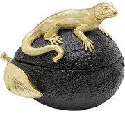 Διακοσμητικό Επιτραπέζιο Box Avocado Lizard Πολυρεσίνη Μαύρο 16.5x11x15εκ. - Μαύρο