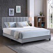 Κρεβάτι Διπλό ALLEGRO Γκρι Ύφασμα 149x205x117/127cm (Για Στρώμα 140x190cm)
