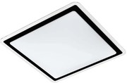 Φωτιστικό Οροφής-Πλαφονιέρα 99405 Competa Led 340X340 Black-White Clear Eglo Μέταλλο,Πλαστικό