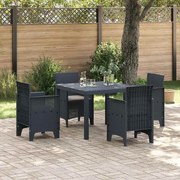 vidaXL Σέτ φαγητού για κήπο 5 pcs Ανθρακί Rattan Polt