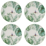 Artekko Tropical Πιάτα Φαγητού με Φύλλα Πήλινα Πράσινο (26.9x26.9x2)cm Σετ/4 Artekko 60031