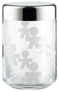 Βάζο Αποθήκευσης Girotondo AKK37 1000ml Silver-Clear Alessi Steel,Glass