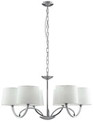 Φωτιστικό Οροφής Astoria I-ASTORIA-6 6xE27 Φ82cm 120cm Chrome Με Αμπαζούρ White Luce Ambiente Design Μέταλλο,Ύφασμα