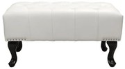 Ταμπουρέ Υποπόδιο ΕΜΜΑ τύπου CHESTERFIELD PU Λευκό ματ 80x44x39Y εκ. 80x44x39 εκ.