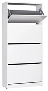 Παπουτσοθήκη μελαμίνης Flat Duo Megapap 24 ζευγών σε χρώμα λευκό 73x26x157εκ.