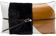 Μαξιλάρι Belt Καφέ/Μαύρο/Λευκό 50x60x30 εκ. - Μαύρο