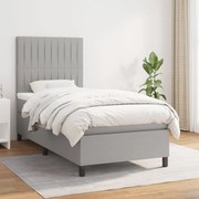 ΚΡΕΒΑΤΙ BOXSPRING ΜΕ ΣΤΡΩΜΑ ΑΝΟΙΧΤΟ ΓΚΡΙ 90X200 ΕΚ. ΥΦΑΣΜΑΤΙΝΟ 3141905