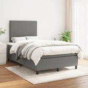 ΚΡΕΒΑΤΙ BOXSPRING ΜΕ ΣΤΡΩΜΑ ΣΚΟΥΡΟ ΓΚΡΙ 120X200 ΕΚ. ΥΦΑΣΜΑΤΙΝΟ 3141602