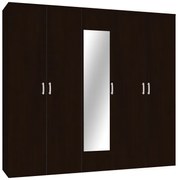 Intrahome Ντουλάπα πεντάφυλλη με καθρέφτη Luna Intrahome σε wenge απόχρωση 220x52x200εκ | SKU: INTRAPA-472111160