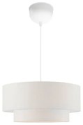 Κρεμαστό Φωτιστικό Οροφής Sombre Pakoworld ύφασμα σε λευκό Φ30x15εκ 202-000149-202-000149-Λευκό 202-000149