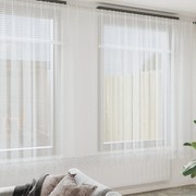 vidaXL Κουρτίνες με κουρτίνες Floral Λευκό 600 x 280 εκ. Πολυεστέρας