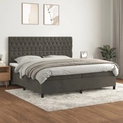 ΚΡΕΒΑΤΙ BOXSPRING ΜΕ ΣΤΡΩΜΑ ΣΚΟΥΡΟ ΓΚΡΙ 200X200 ΕΚ. ΒΕΛΟΥΔΙΝΟ 3143224