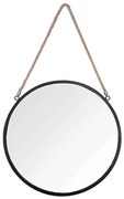 Καθρέπτης Τοίχου Στρογγυλός Nina 1490102 Φ40cm Black Mirrors &amp; More Metal, Glass