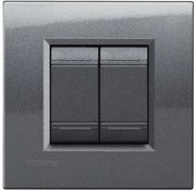 Πλαίσιο 2 Θέσεων Ατσάλι Bticino LNA4802AC Legrand-LNA4802AC-Ασημί LNA4802AC