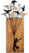 Διακοσμητικό Τοίχου Flying Boy 891TNL2370 45x86cm Multi Wallity Μέταλλο,Ξύλο