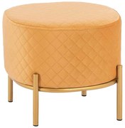 Σκαμπό Sinta HM8638.09 42x42x38Υcm Gold Μέταλλο,Ύφασμα