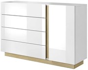 Lh-homefurniture Μπουφές Arco 4s Λευκό+Λευκό High Gloss+Grandson 138,2x90,5x40cm 21-ARCw_4s