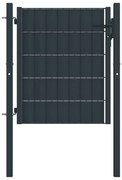 Πόρτα Περίφραξης Ανθρακί 100 x 81 εκ. από PVC / Ατσάλι 145232