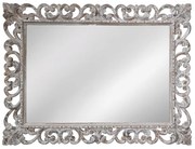 Artekko Mirroki Ξύλινος Λευκός Πατίνα Σκαλιστός Καθρέπτης Τοίχου (120x90)cm