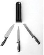 Brabantia 1001176 Σετ Μαχαίρια με Βάση από Ανοξείδωτο Ατσάλι 3τμχ Tasty+ Dark Grey