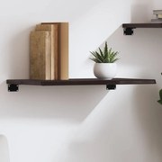 vidaXL Ράφι Τοίχου Σκούρο Καφέ 60x40x2 εκ. Επεξεργ. Μασίφ Ξύλο Δρυός