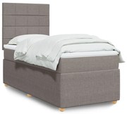 Κρεβάτι Boxspring με Στρώμα Taupe 90x200 εκ. Υφασμάτινο - Μπεζ-Γκρι