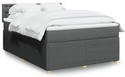 Κρεβάτι Boxspring με Στρώμα Σκούρο Γκρι 140x190 εκ. Υφασμάτινο