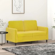 vidaXL Καναπές Διθέσιος Κίτρινος 120 εκ. Βελούδινος