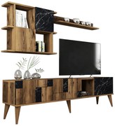 ΕΠΙΠΛΟ ΤΗΛΕΟΡΑΣΗΣ ΜΕΛΑΜΙΝΗ ΚΑΡΥΔΙ ΚΑΙ ΜΑΥΡΟ ΜΑΡΜΑΡΟ 180x33.8x48.6Yεκ.FB99437.02 0534712