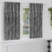 vidaXL Κουρτίνα με κουρτίνες 2 pcs Γκρι 175 x 140 εκ. Βελούδο