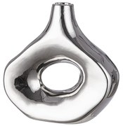 Βάζο ArteLibre Ασημί Κεραμικό 23.5x8.5x23cm-05160966