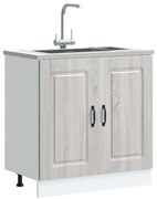 vidaXL Ντουλάπι βάσης νεροχύτη "Kalmar" Γκρι Sonoma 80x46x81,5 cm